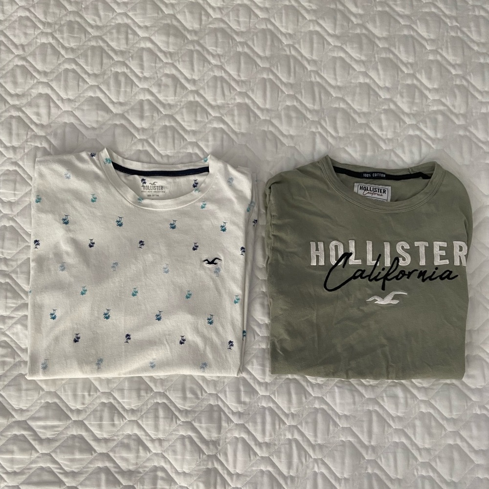 Hollister Shirts White and Green